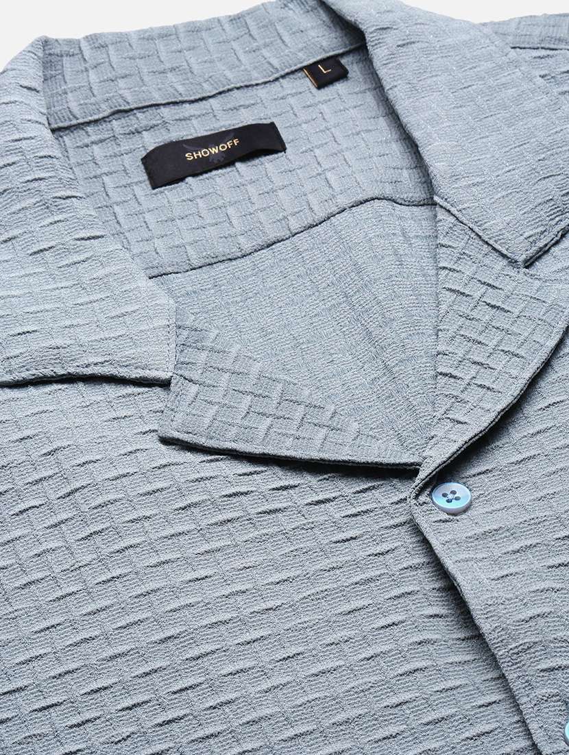 men solid short sleeve casual shirt - 21550107 -  Standard Image - 6