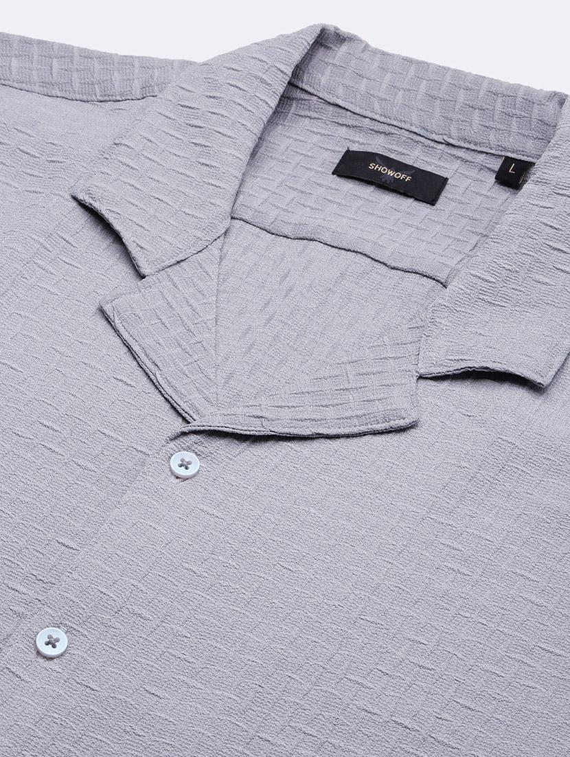 men solid short sleeve casual shirt - 21550108 -  Standard Image - 6
