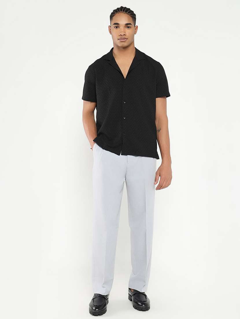 men solid short sleeve casual shirt - 21550109 -  Standard Image - 4