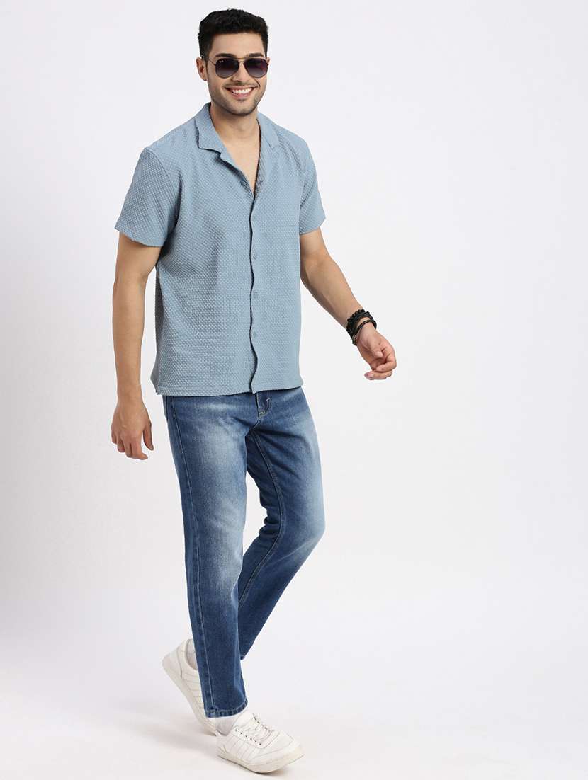 men solid short sleeve casual shirt - 21550113 -  Standard Image - 4