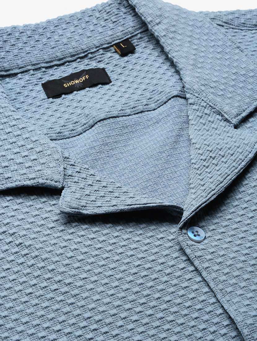 men solid short sleeve casual shirt - 21550113 -  Standard Image - 6