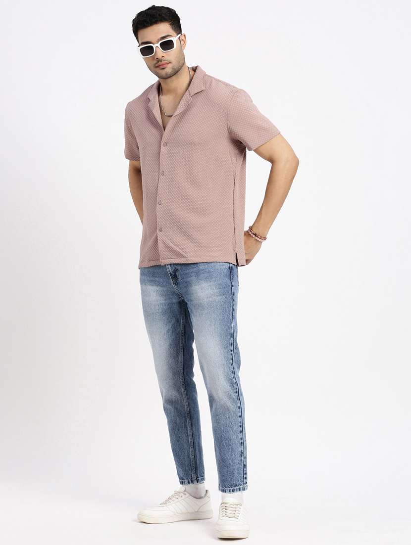 men solid short sleeve casual shirt - 21550114 -  Standard Image - 4