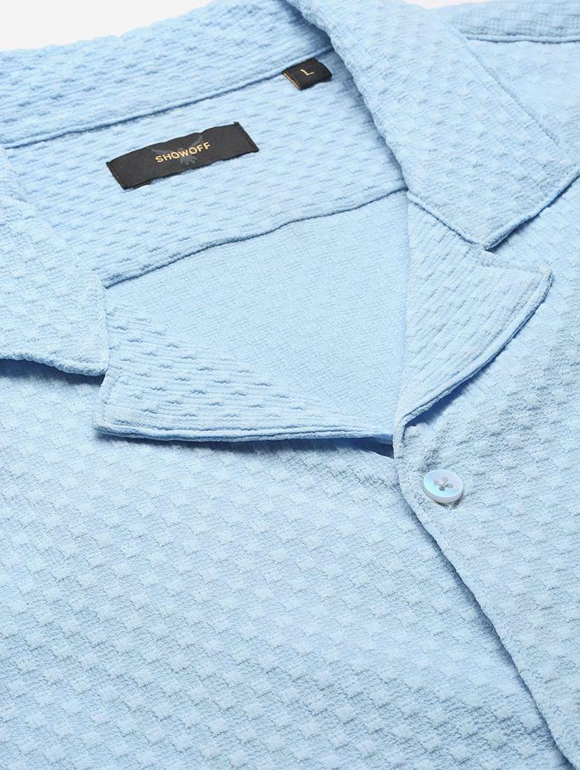 men solid short sleeve casual shirt - 21550115 -  Standard Image - 6