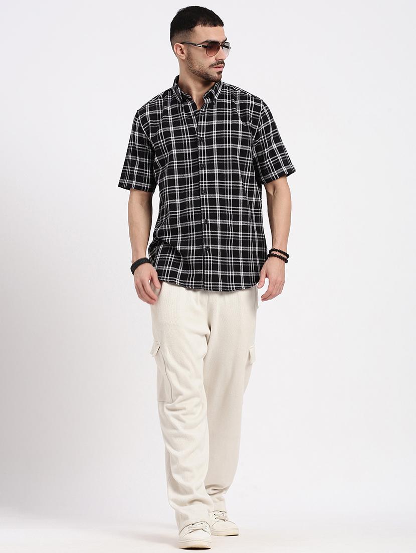 men checkered short sleeve casual shirt - 21550140 - Standard Image - 4