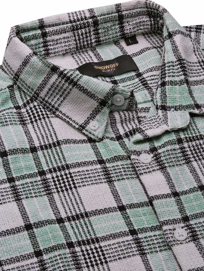 men checkered short sleeve casual shirt - 21550144 - Standard Image - 6