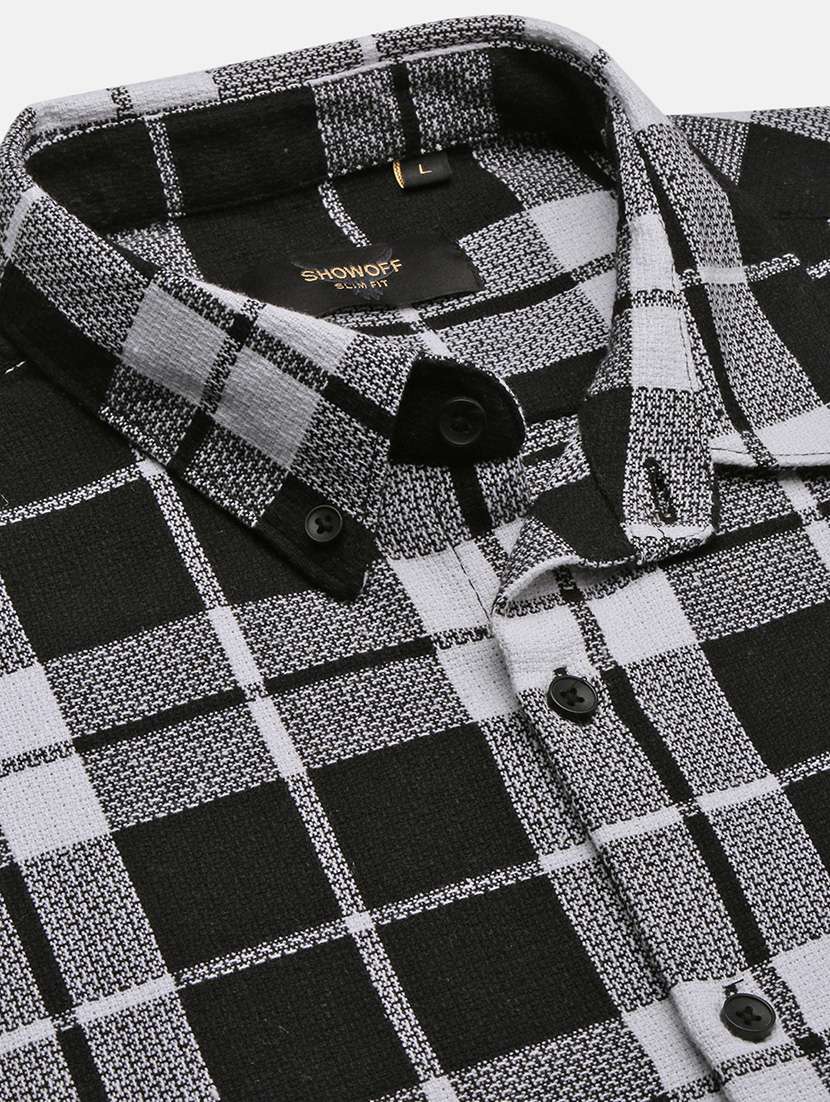 men checkered short sleeve casual shirt - 21550145 -  Standard Image - 6