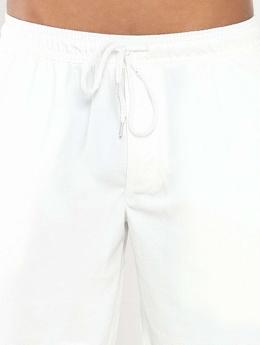 men solid shirt and short co-ord set - 21550182 - Standard Image - 6