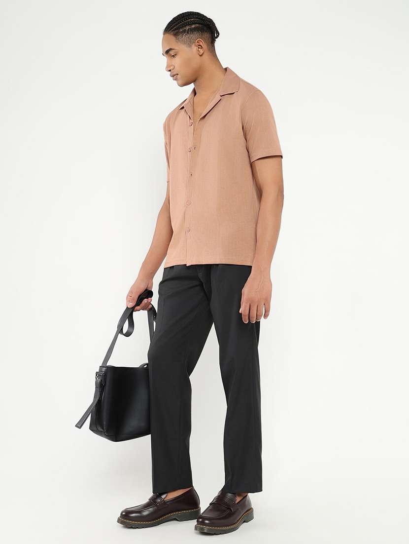 men mid rise solid pleated formal trouser - 21550223 -  Standard Image - 4