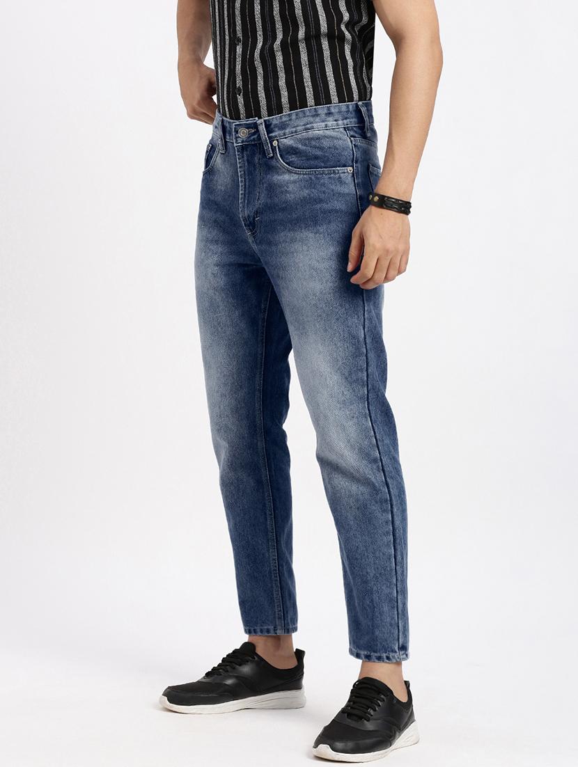men low rise plain denim jeans - 21550224 - Standard Image - 1