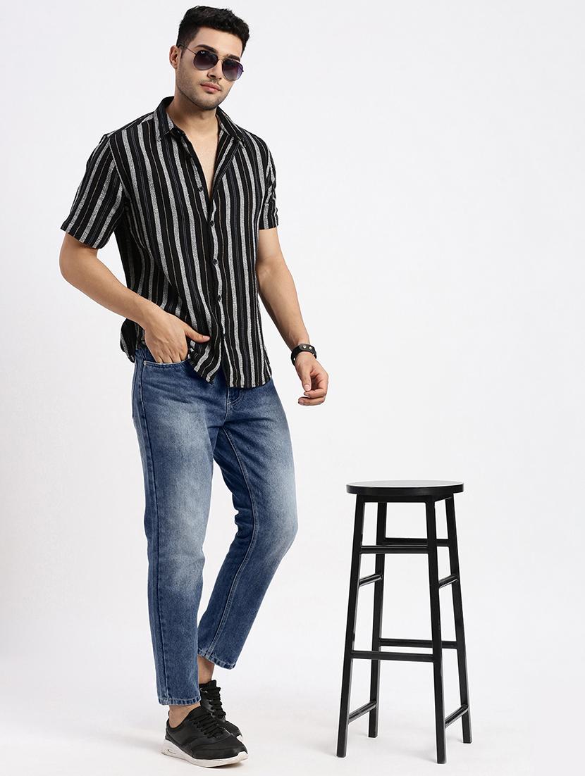 men low rise plain denim jeans - 21550224 - Standard Image - 4