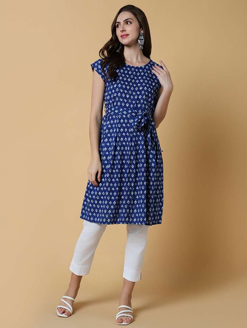 women printed round neck a-line kurta - 21550242 - Zoom Image - 0