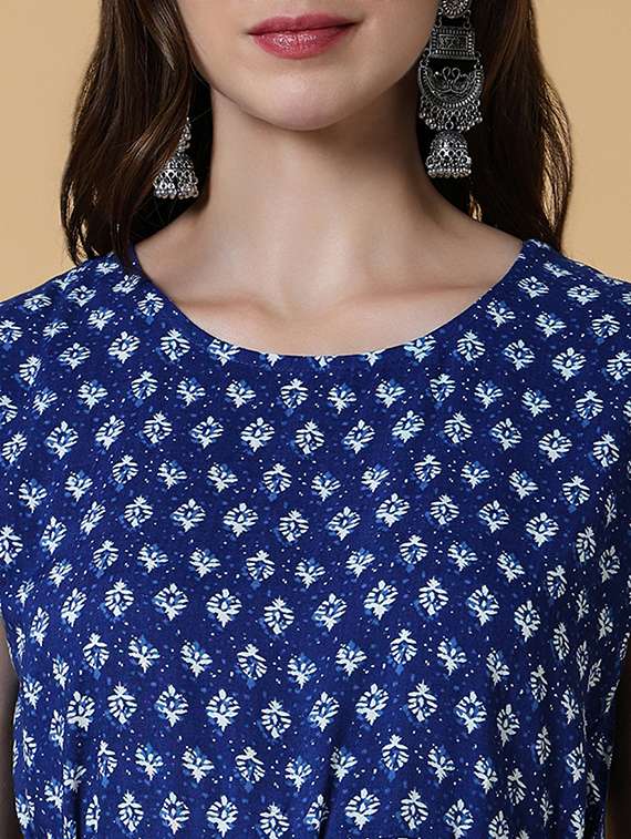 women printed round neck a-line kurta - 21550242 - Standard Image - 6