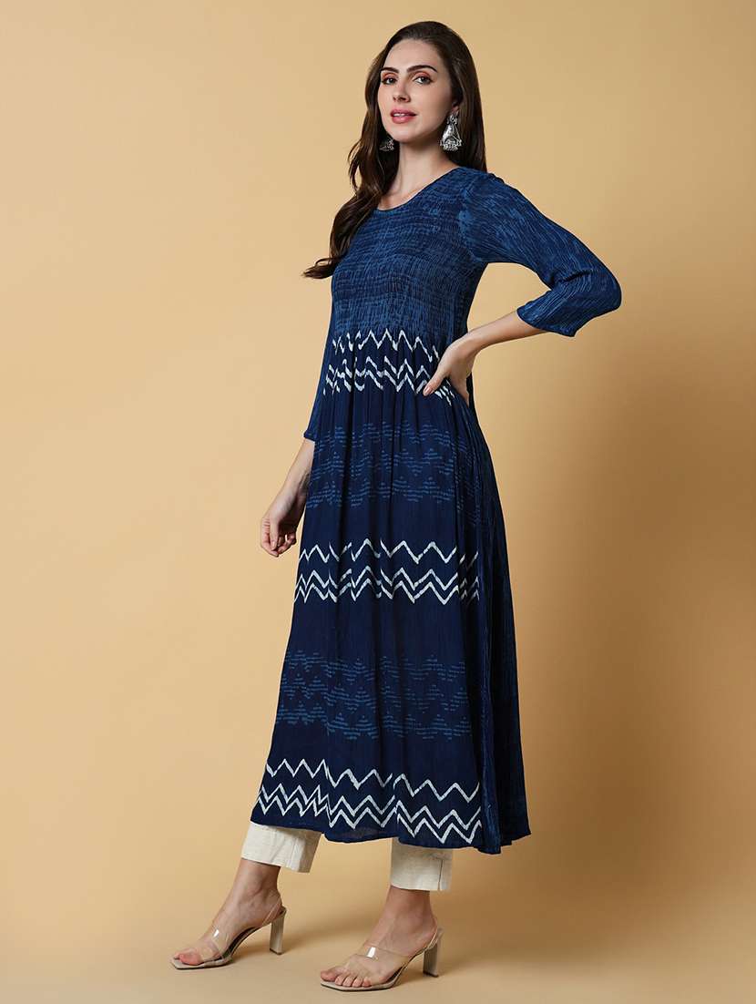 women printed round neck a-line kurta  - 21550244 -  Standard Image - 1