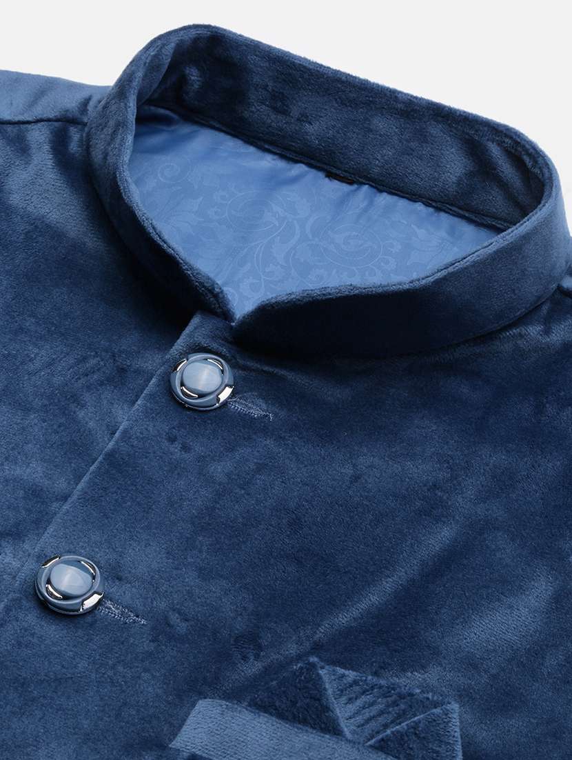 men solid mandarin neck nehru jacket - 21550272 -  Standard Image - 6