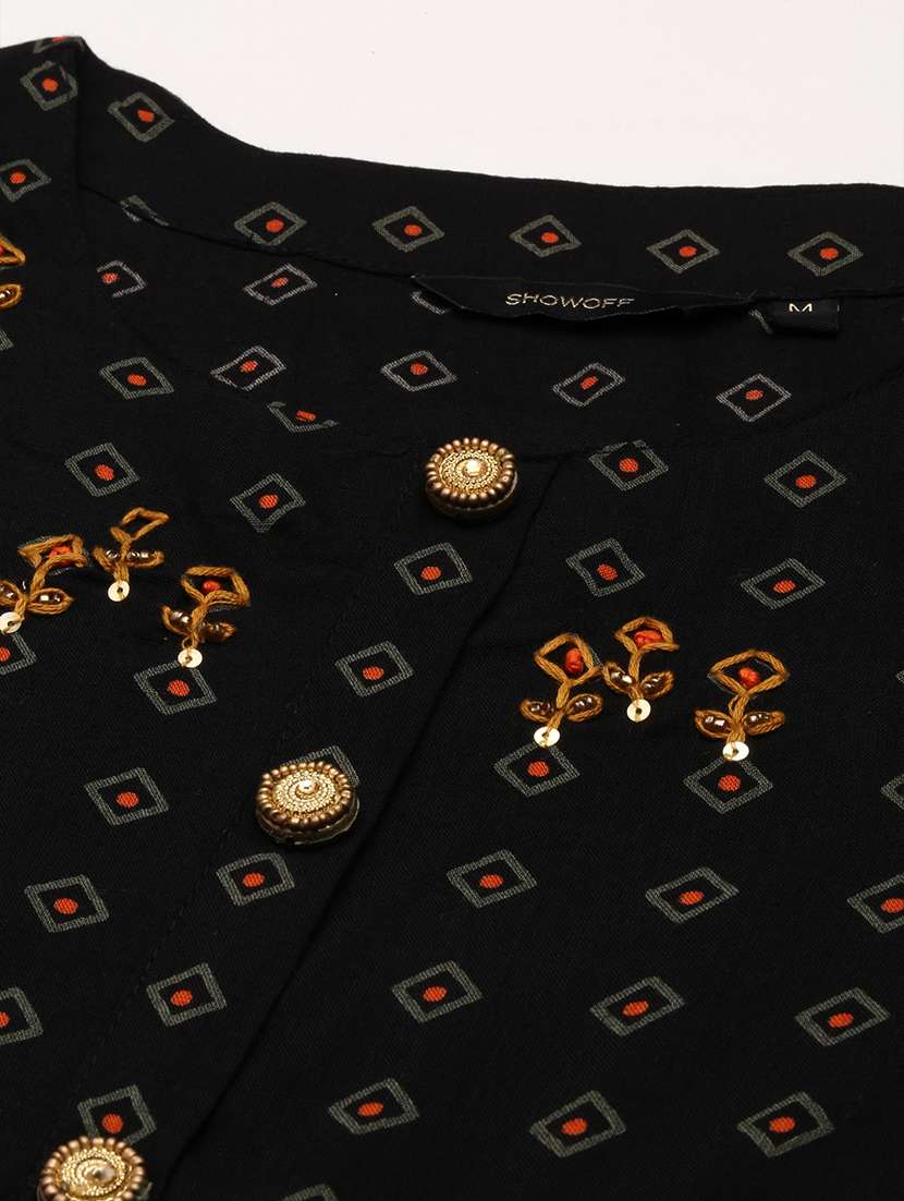 women black self design kurta palazzo set - 21550310 -  Standard Image - 6