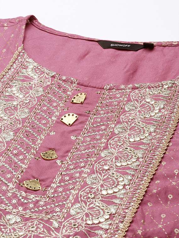 women three quarter sleeve kurta pant with dupatta set - 21550325 -  Standard Image - 6