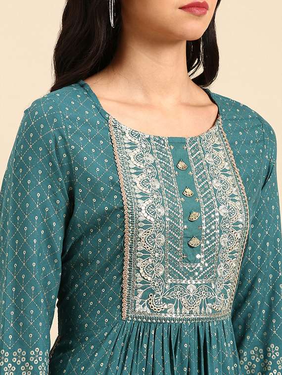 women three quarter sleeve kurta pant with dupatta set - 21550326 -  Standard Image - 4