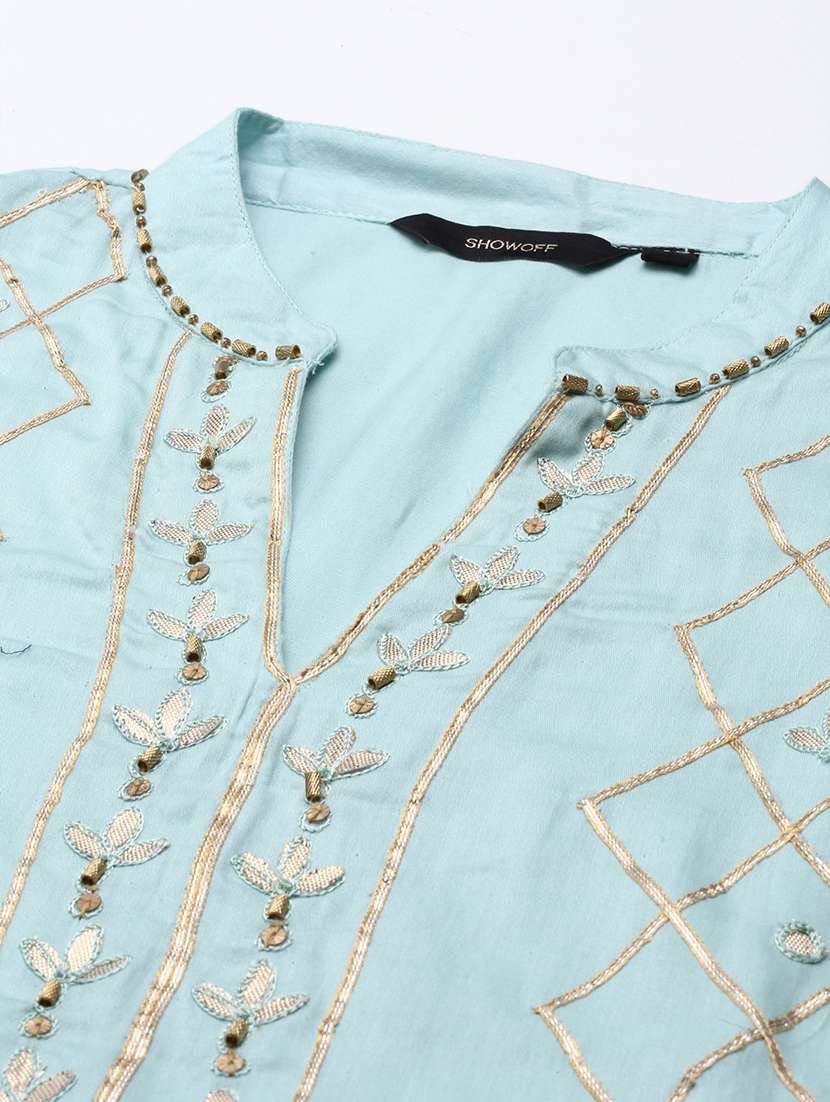 women gorta work kurta pant set with dupatta - 21550330 -  Standard Image - 6