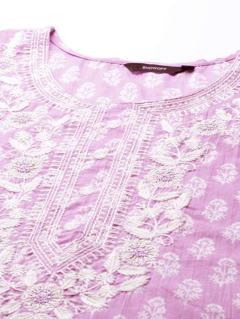 women three quarter sleeve kurta pant with dupatta set - 21550341 -  Standard Image - 6