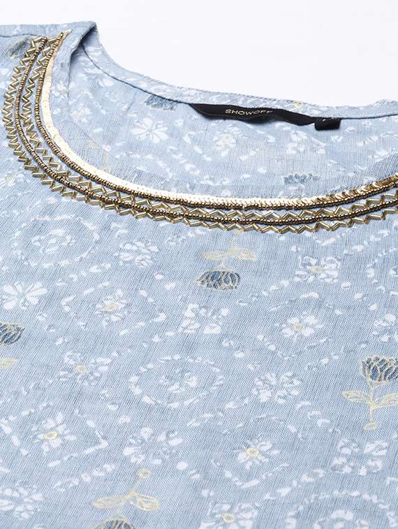 women printed round neck kurta pant set with dupatta - 21550345 -  Standard Image - 6