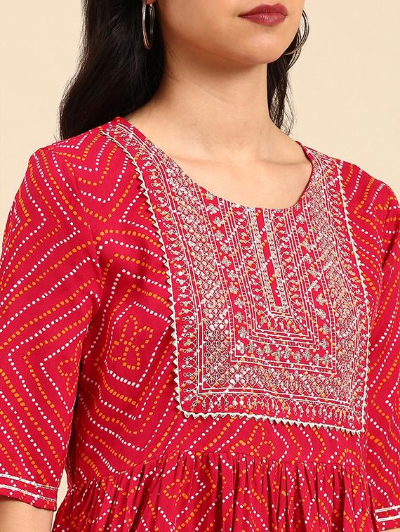 women printed kurta sharara with dupatta set - 21550358 - Standard Image - 4
