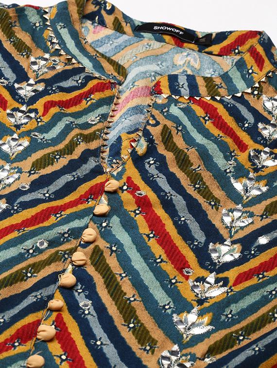 women printed kurta sharara with dupatta set - 21550360 - Standard Image - 6
