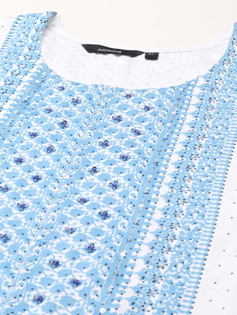 women placement print kurta pant set with dupatta - 21550367 -  Standard Image - 6