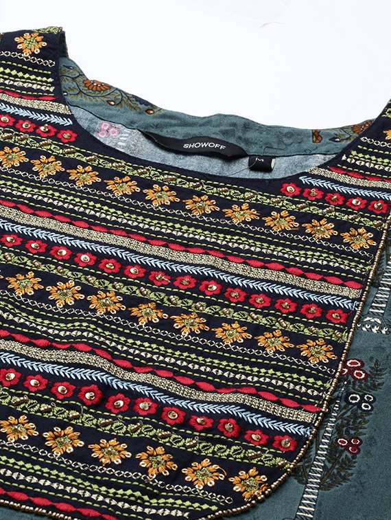 women embroidered kurta palazzo with dupatta set - 21550370 -  Standard Image - 6