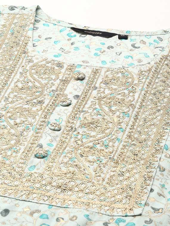 women three quarter sleeve kurta pant with dupatta set - 21550375 -  Standard Image - 6