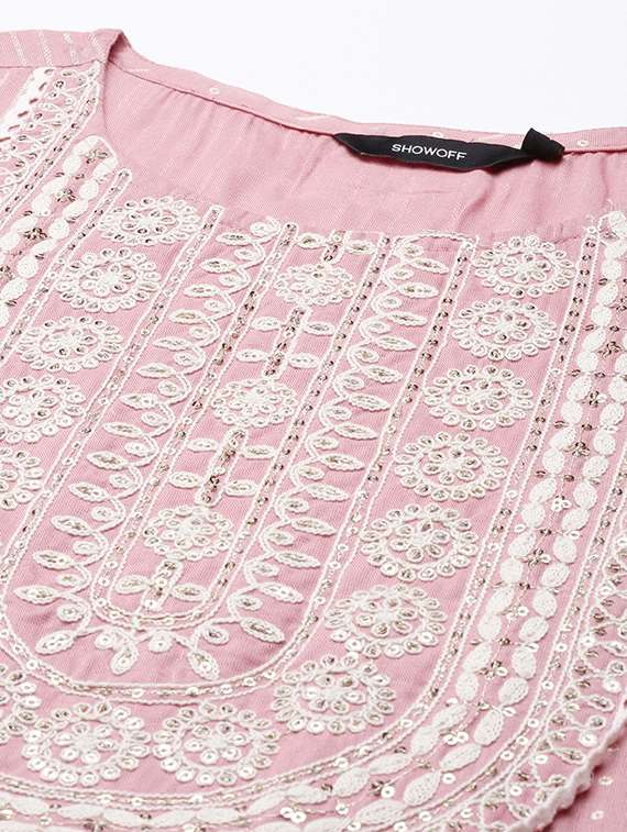 women three quarter sleeve kurta pant with dupatta set - 21550376 -  Standard Image - 6