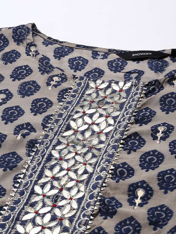 women three quarter sleeve kurta pant with dupatta set - 21550393 -  Standard Image - 6