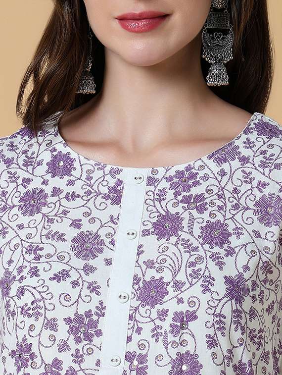 women three quarter sleeve kurta pant with dupatta set - 21550400 -  Standard Image - 4