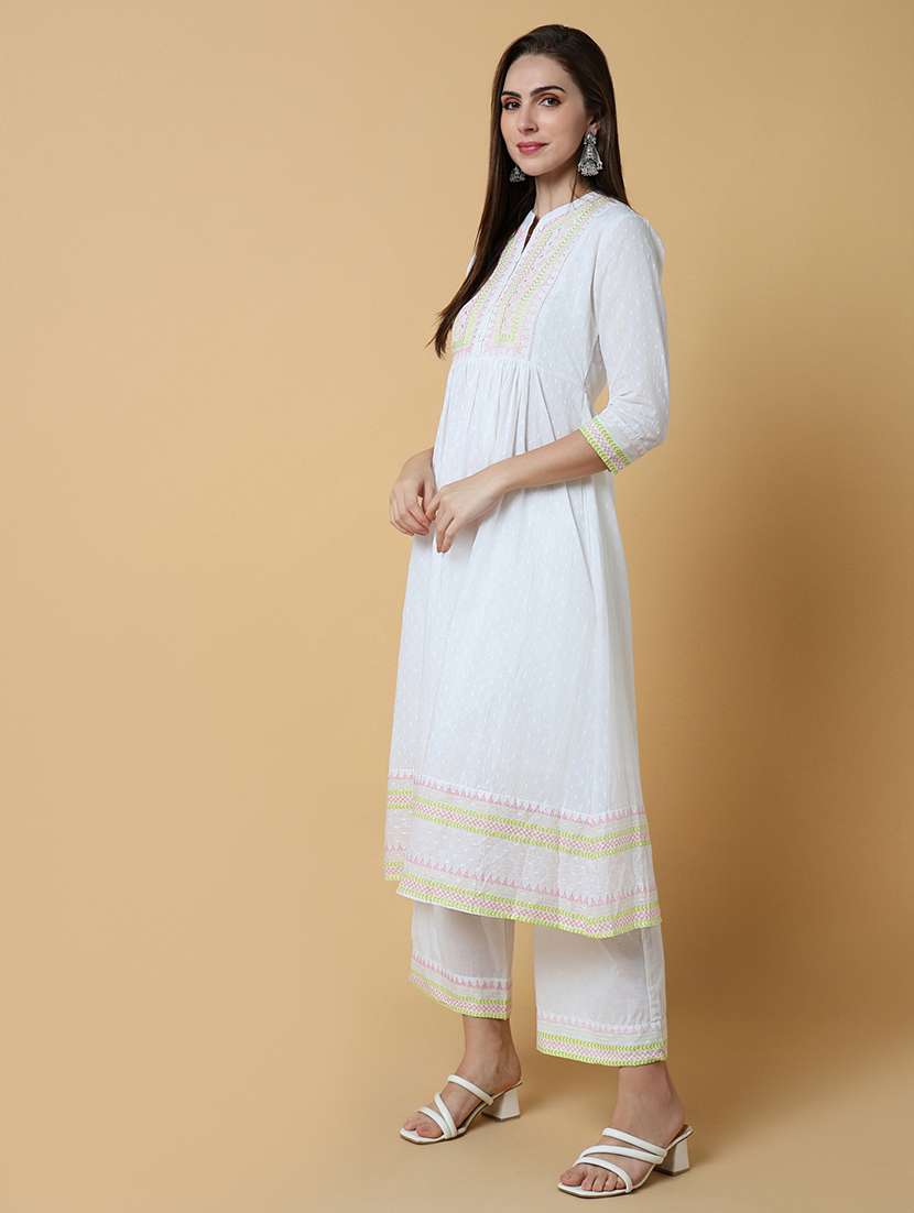women embroidered kurta palazzo set - 21550401 -  Standard Image - 1