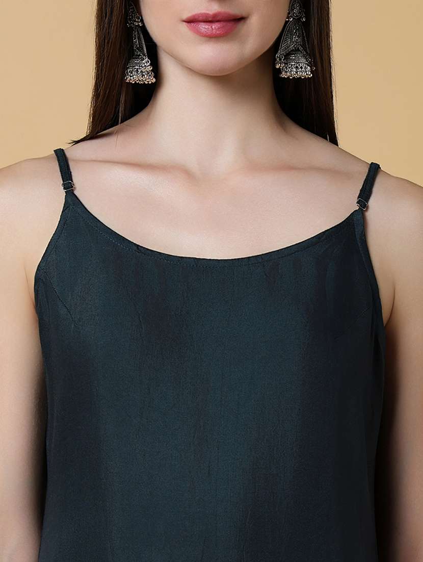 women green floral printed dhoti kurta set with slip inner  - 21550408 -  Standard Image - 6