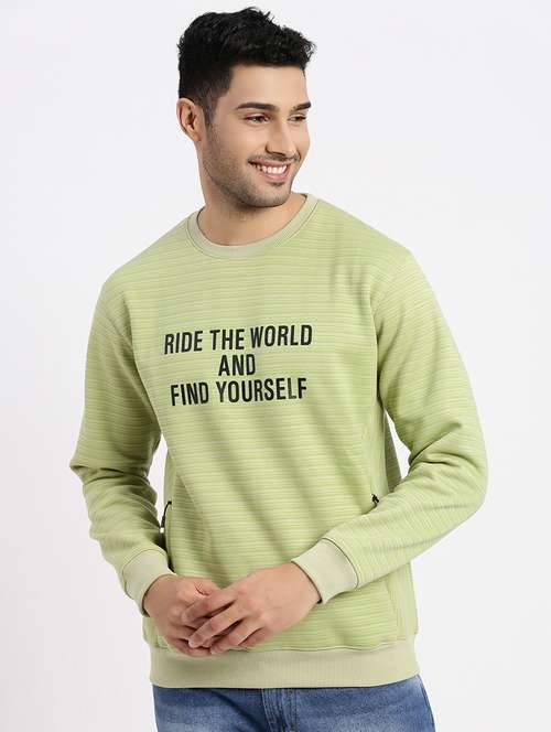 Men Chest Print Long Sleeve Sweatshirt