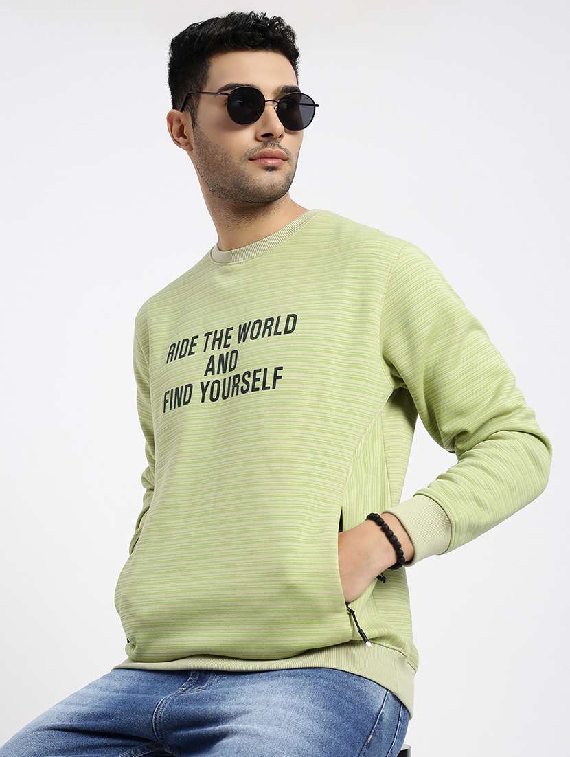 men chest print long sleeve sweatshirt - 21550440 -  Standard Image - 1