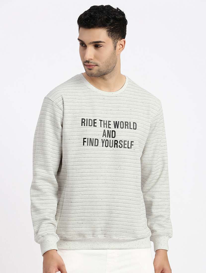 men chest print long sleeve sweatshirt