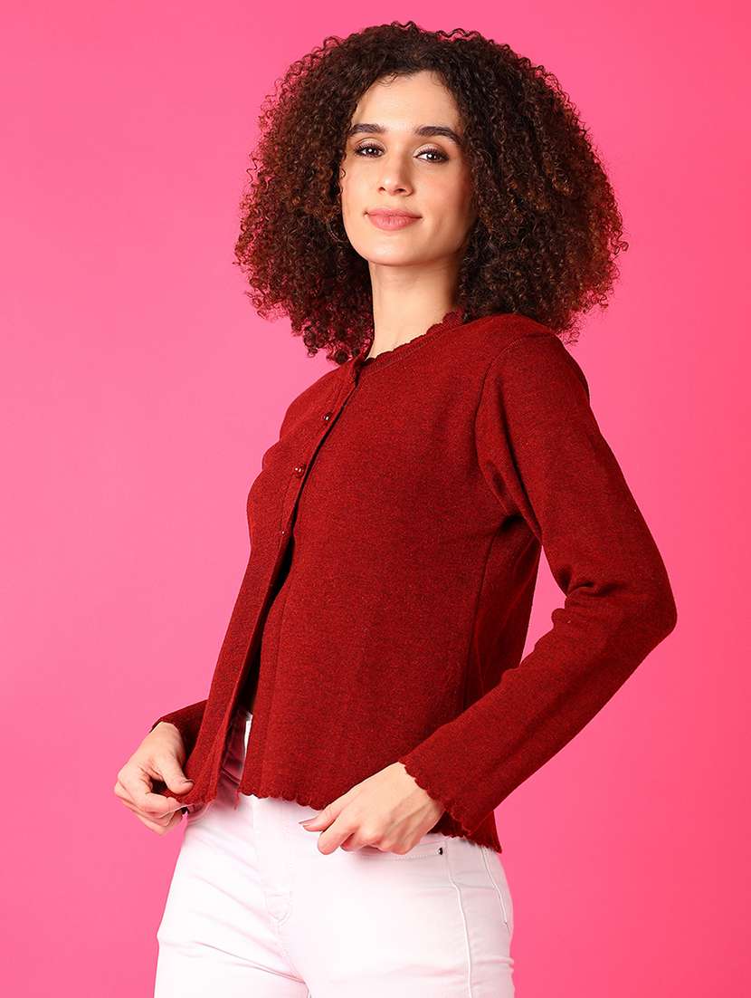 women long sleeve solid cardigan - 21550476 -  Standard Image - 1
