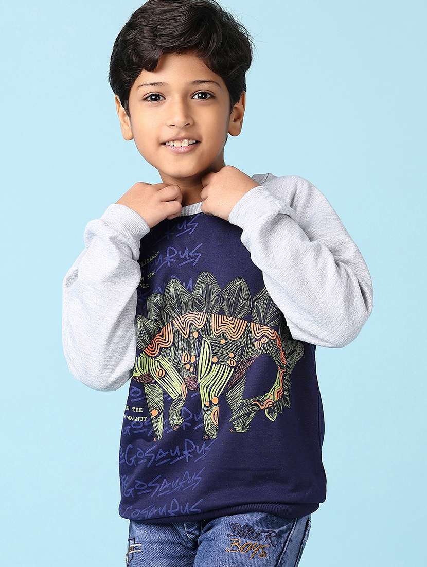 boys front print long sleeve sweatshirts - 21550479 -  Standard Image - 1