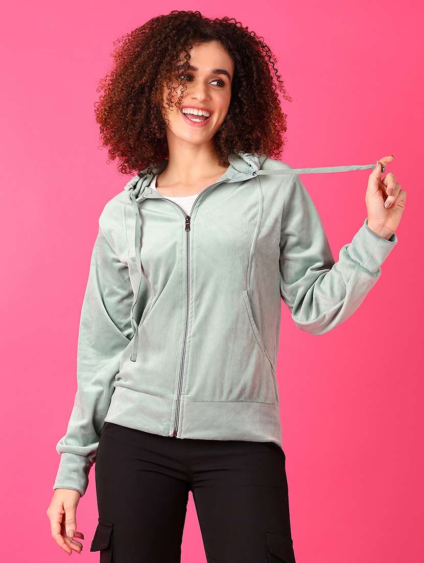 women solid long sleeve sweatshirt