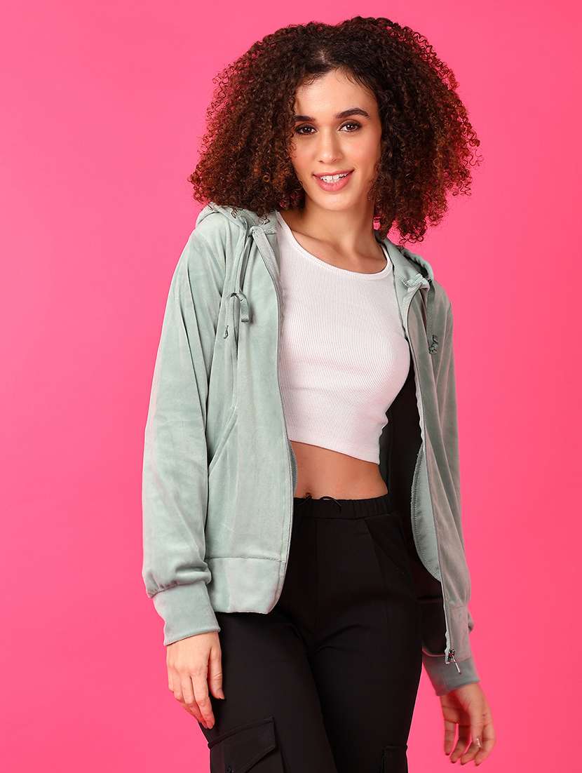 women solid long sleeve sweatshirt - 21550480 -  Standard Image - 1