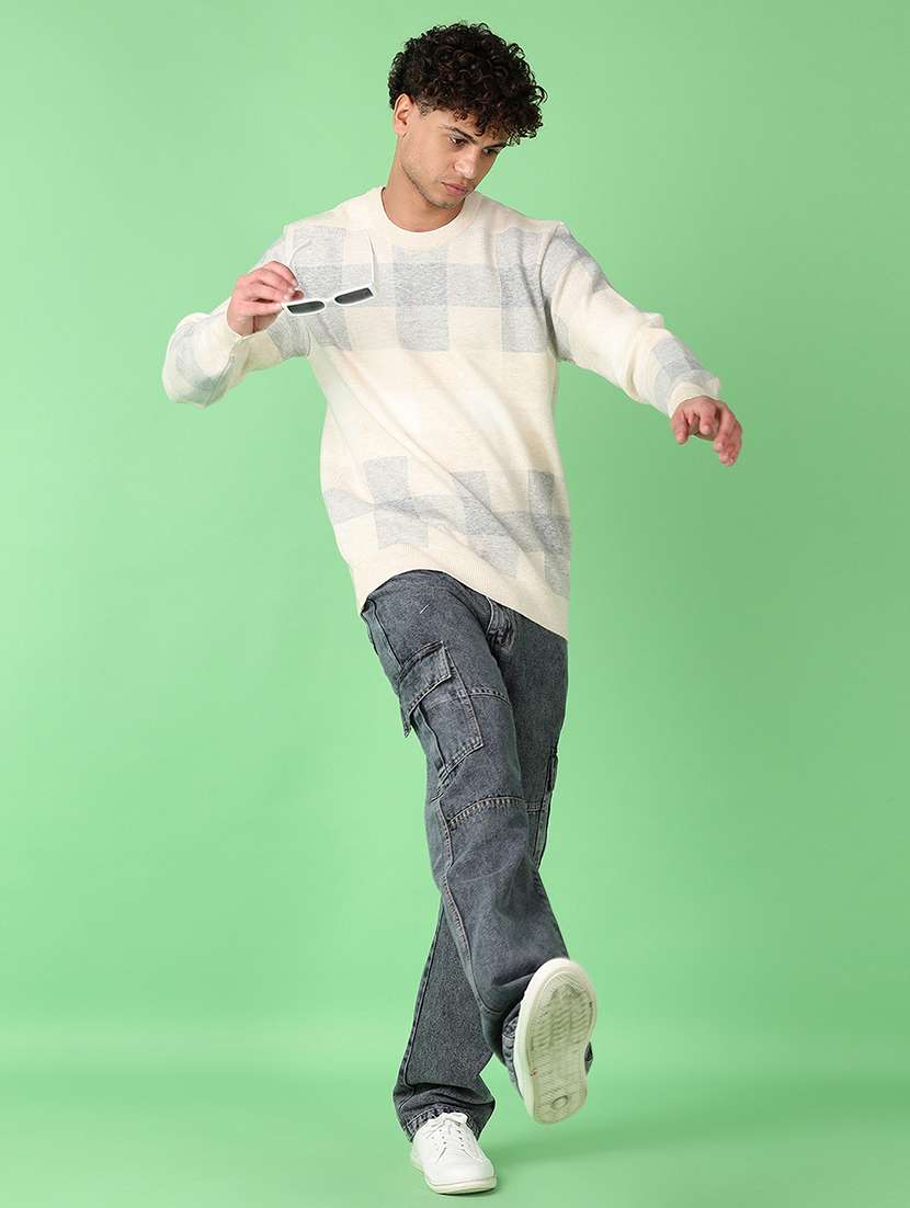 men long sleeves self design pullover - 21550485 -  Standard Image - 4