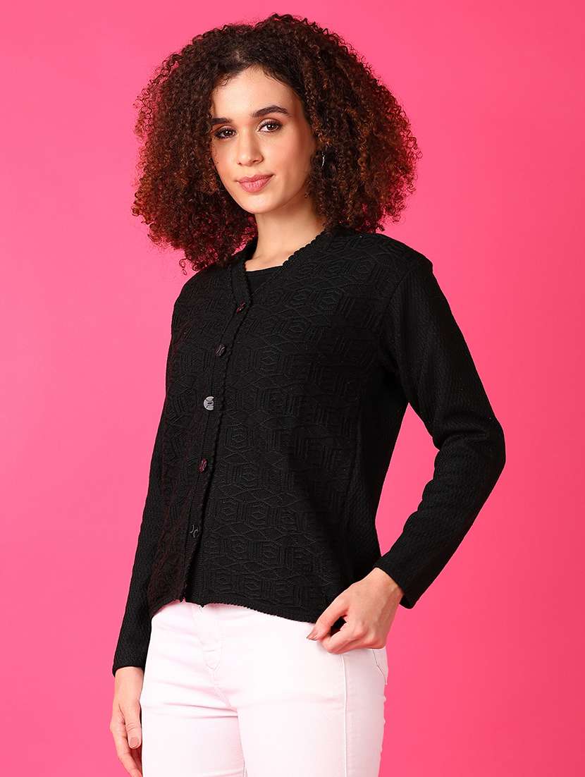 women long sleeve solid cardigan - 21550490 -  Standard Image - 1