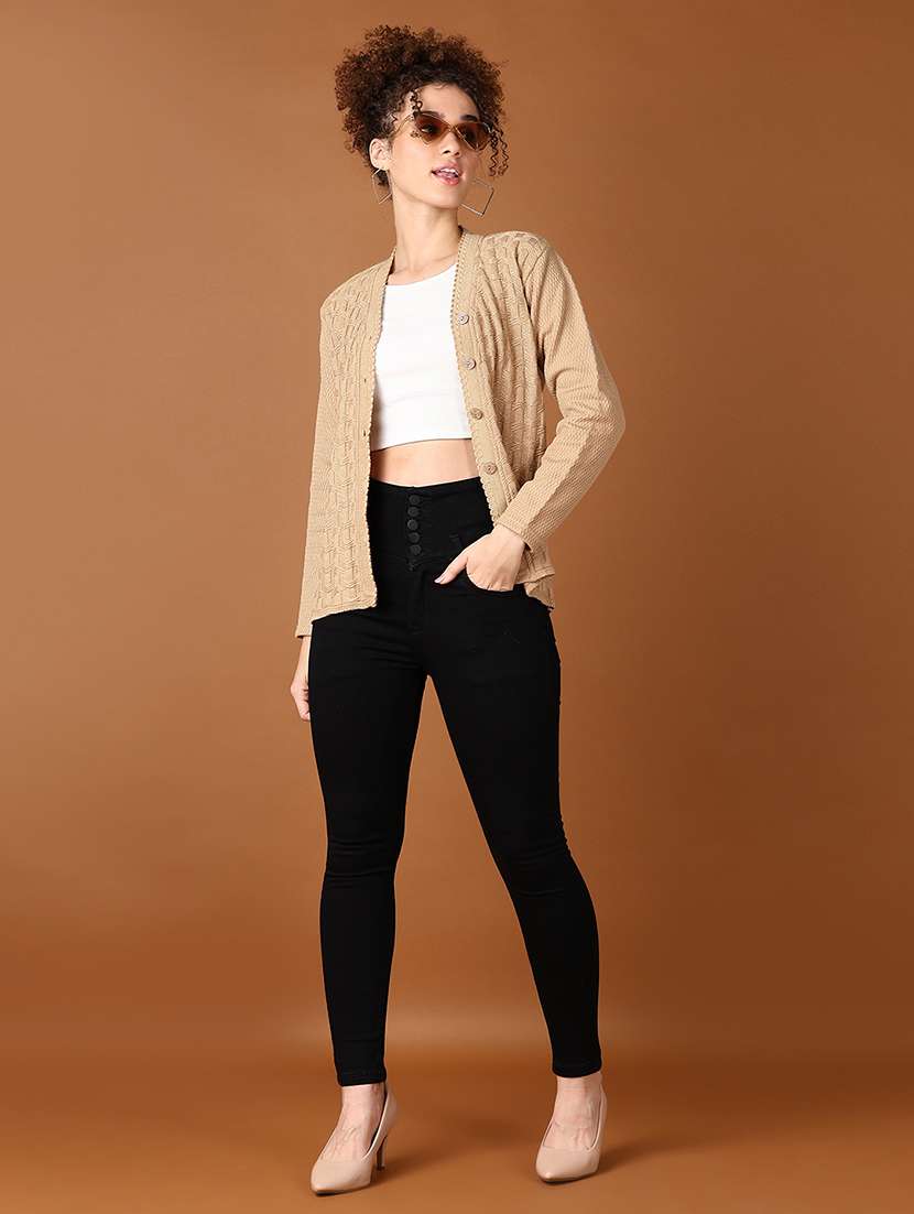 women self design long sleeve cardigan - 21550491 -  Standard Image - 4