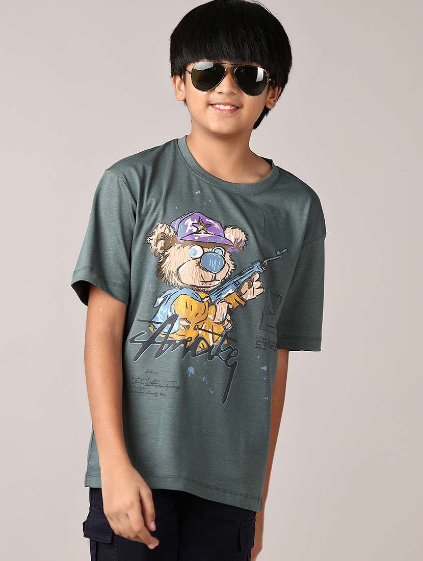 boys front print short sleeve t-shirt - 21550528 -  Standard Image - 1