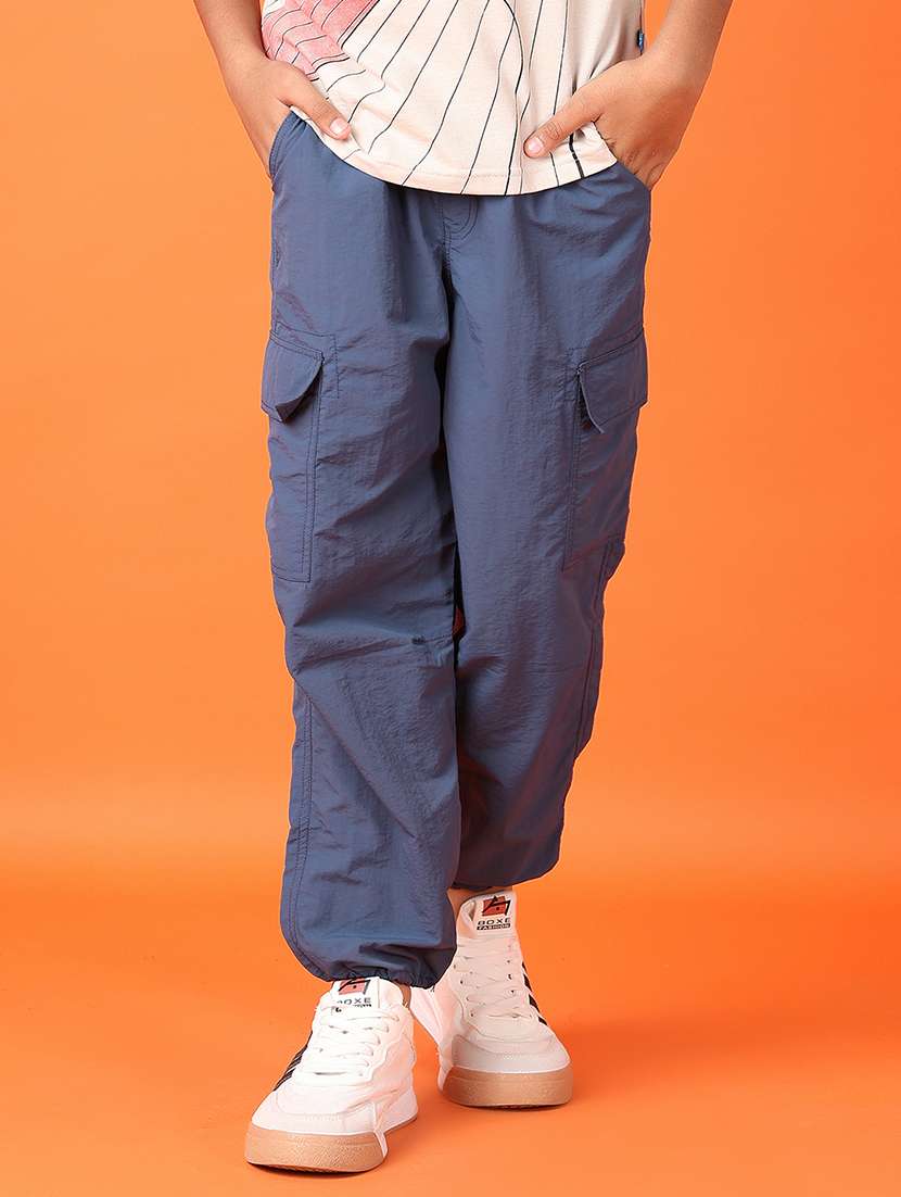 boys blue solid full length jogger - 21550537 -  Standard Image - 1