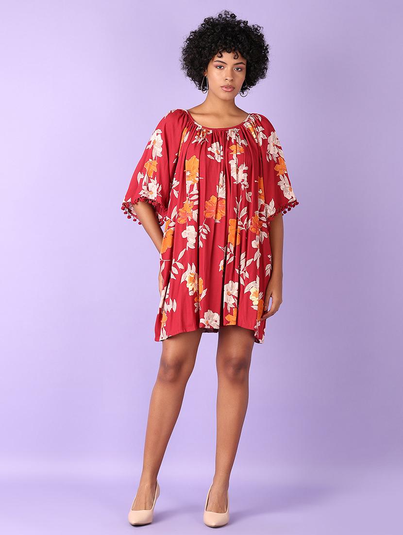 women red floral printed a-line dress - 21550545 -  Standard Image - 1