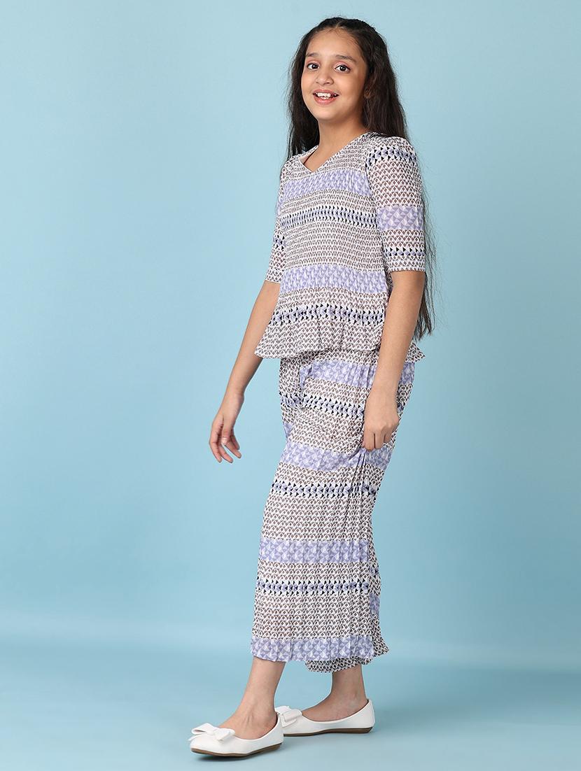 girls printed casual wear full length set - 21550560 -  Standard Image - 1