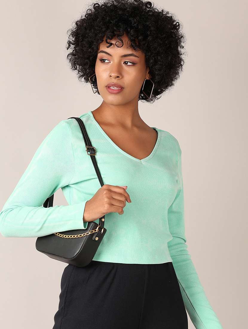 women solid long sleeves regular top - 21550622 -  Standard Image - 4