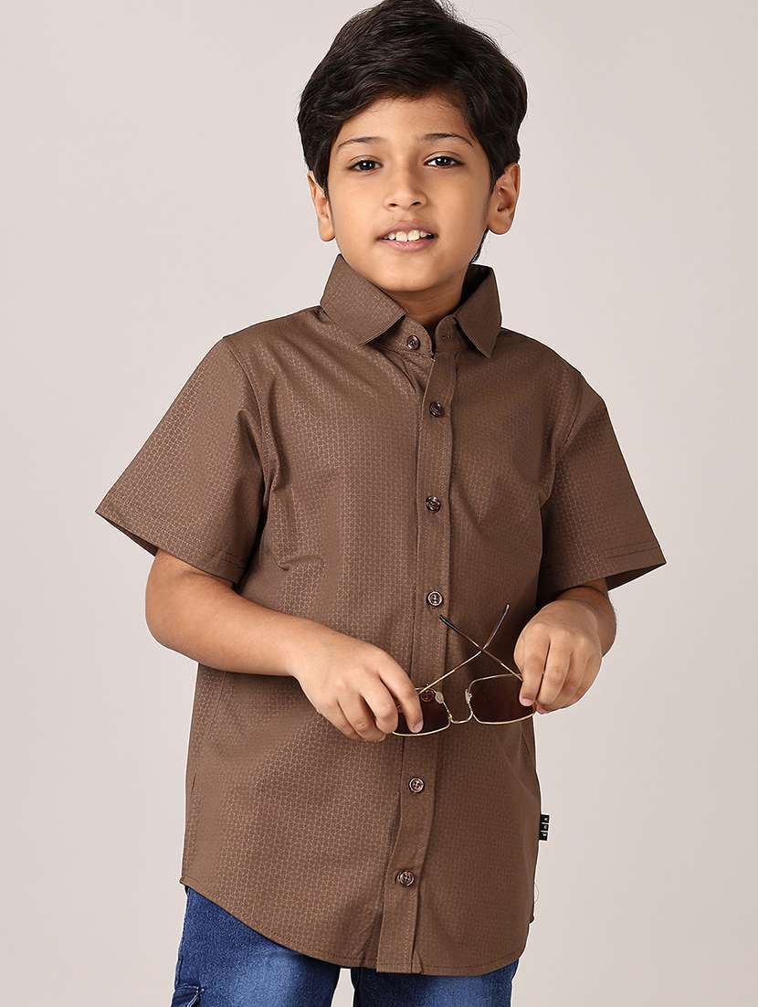 boys printed collared short sleeves shirt - 21550626 -  Standard Image - 1